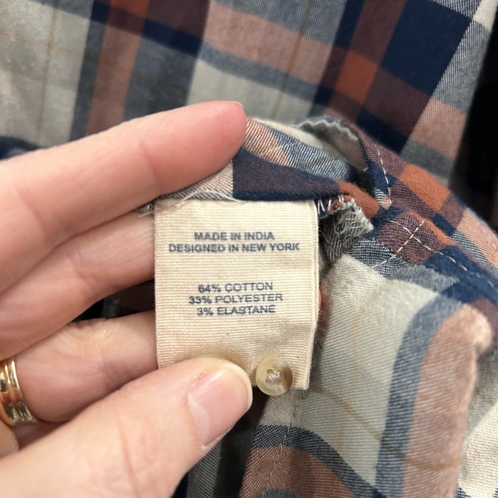 Ruff Hewn Long Sleeve Plaid Button Front Shirt XXL Western Rodeo Cowboy Grunge - Picture 8 of 9